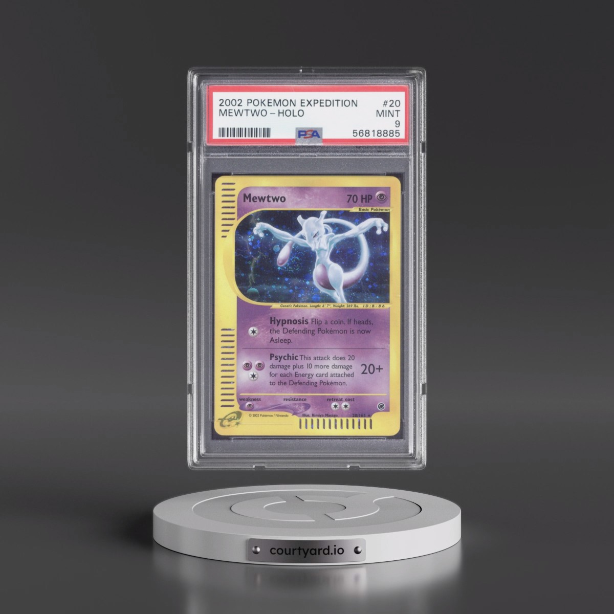 2002 Pokémon Expedition #20 Mewtwo - Holo (PSA 9 MINT)