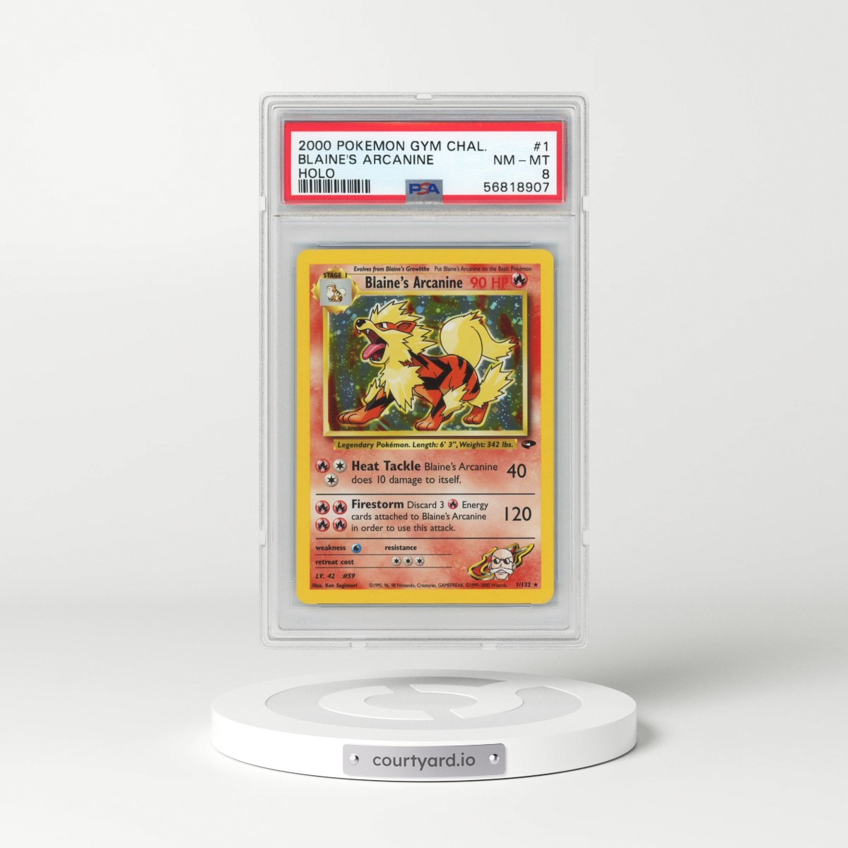 2000 Pokémon Gym Challenge #1 Blaine's Arcanine - Holo (PSA 8 NM-MT)