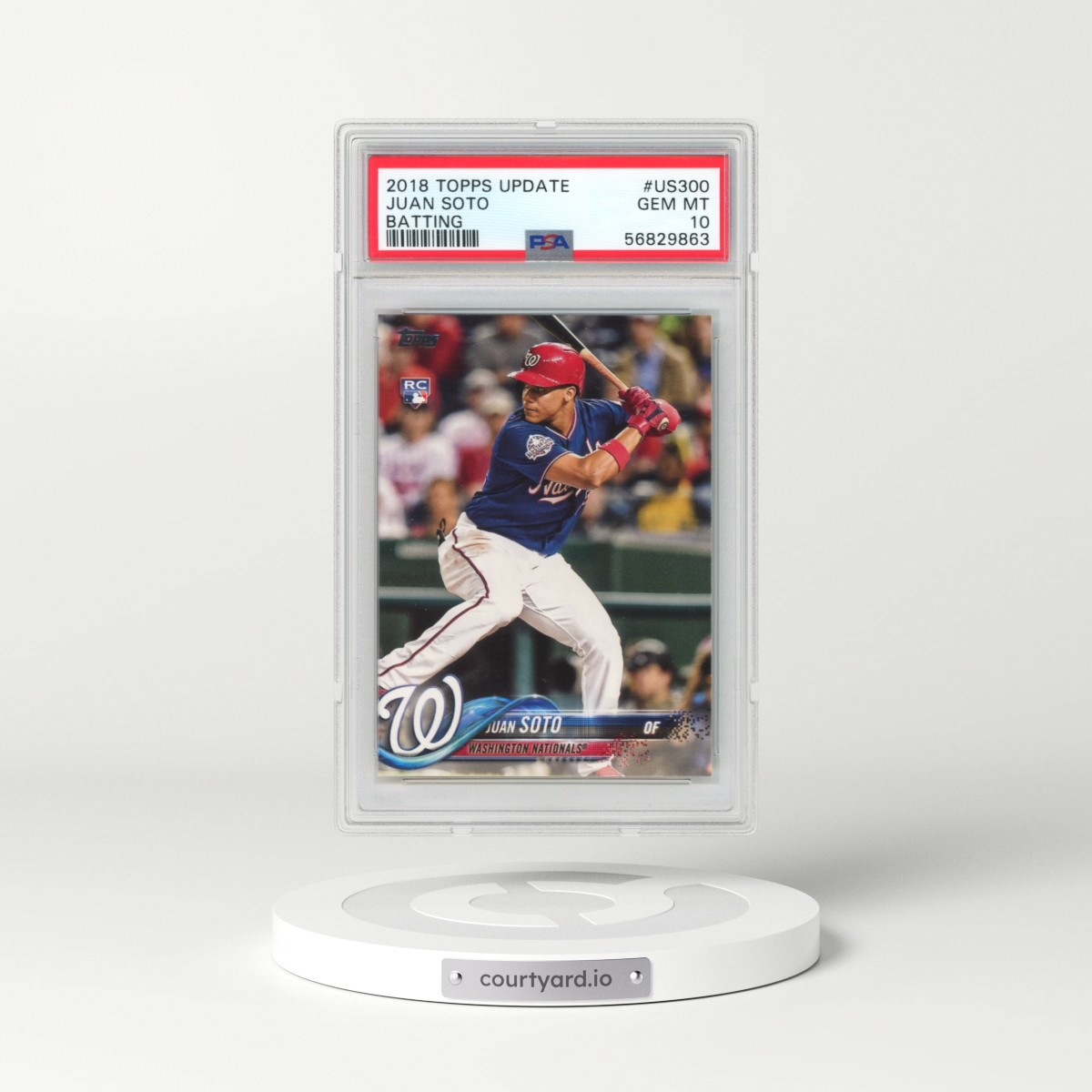 2018 Topps Update #US300 Juan Soto - Batting (PSA 10 GEM MINT)
