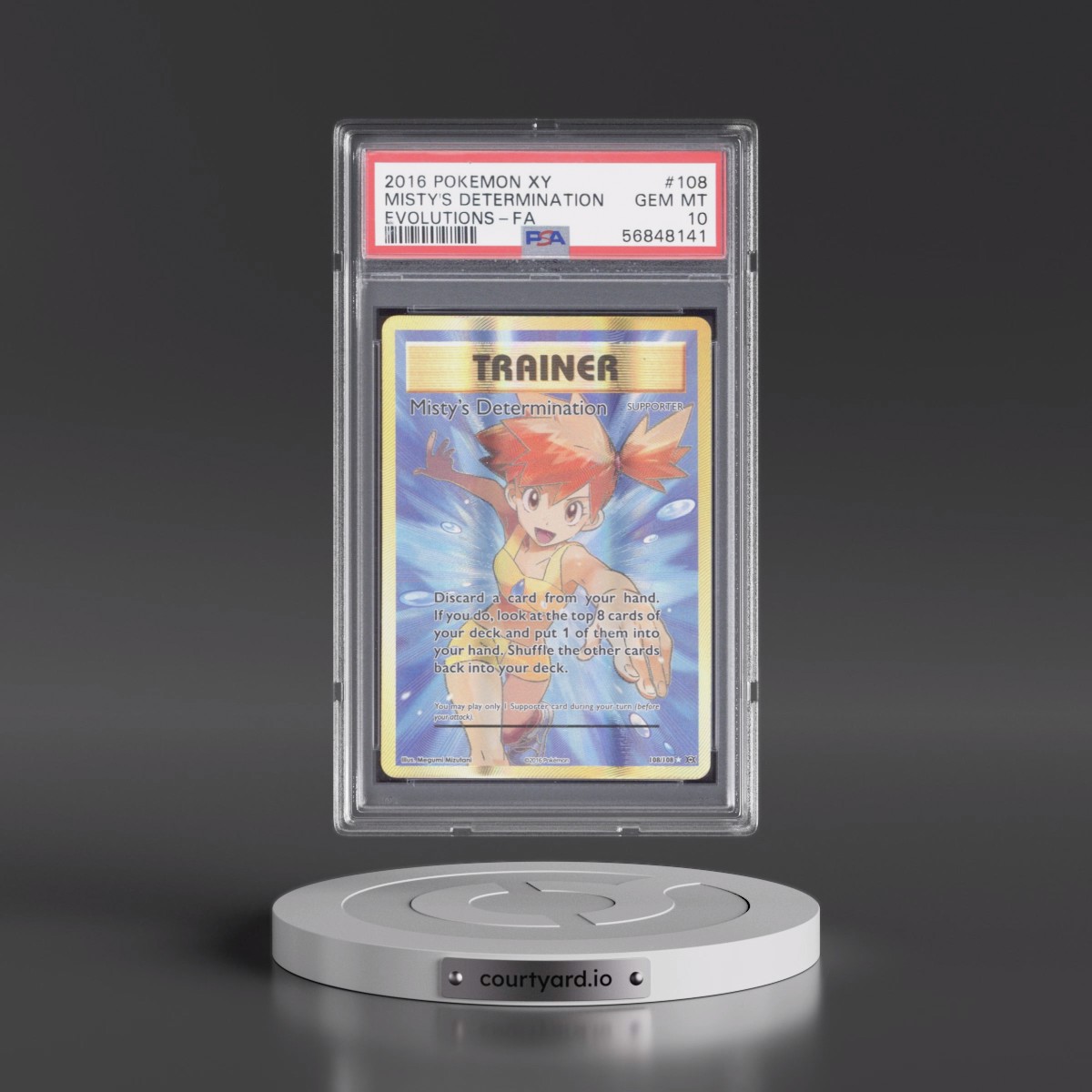 2016 Pokémon XY Evolutions #108 Misty's Determination - Full Art (PSA 10 GEM MINT)