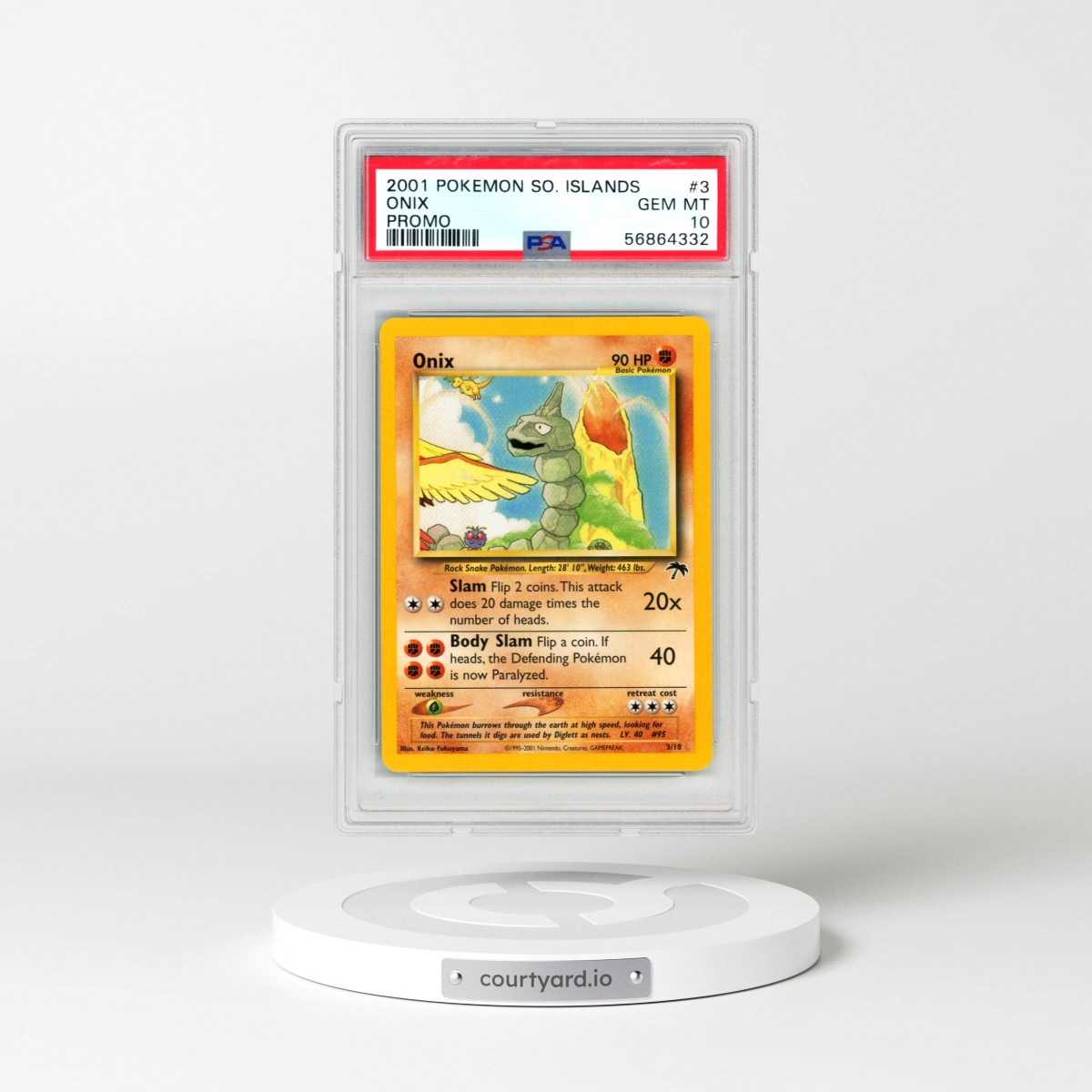 2001 Pokémon Southern Islands Promo #3 Onix (PSA 10 GEM MINT)
