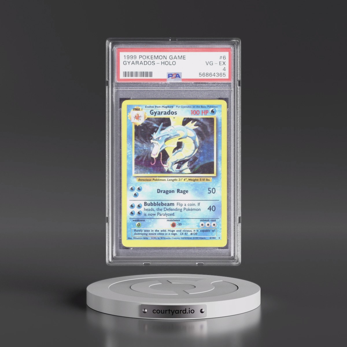 1999 Pokémon Game #6 Gyarados - Holo (PSA 4 VG-EX)