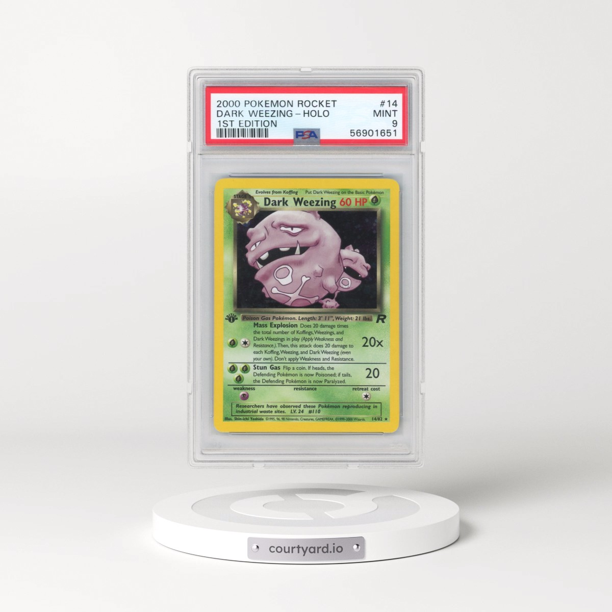 2000 Pokémon Rocket #14 Dark Weezing - 1st Edition Holo (PSA 9 MINT)