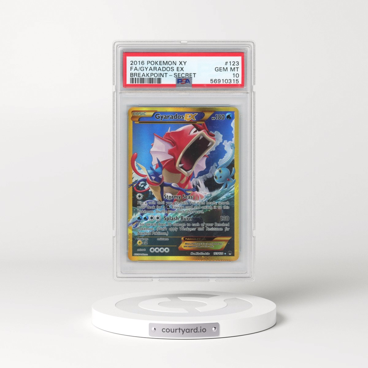 2016 Pokémon XY Breakpoint #123 Gyarados EX - Holo Full Art Secret (PSA 10 GEM MINT)