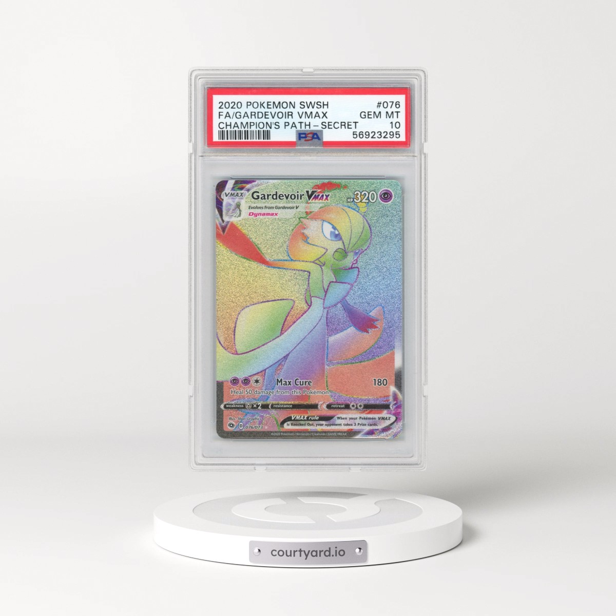2020 Pokémon Sword & Shield Champion's Path #076 Gardevoir Vmax - Full Art Secret (PSA 10 GEM MINT)