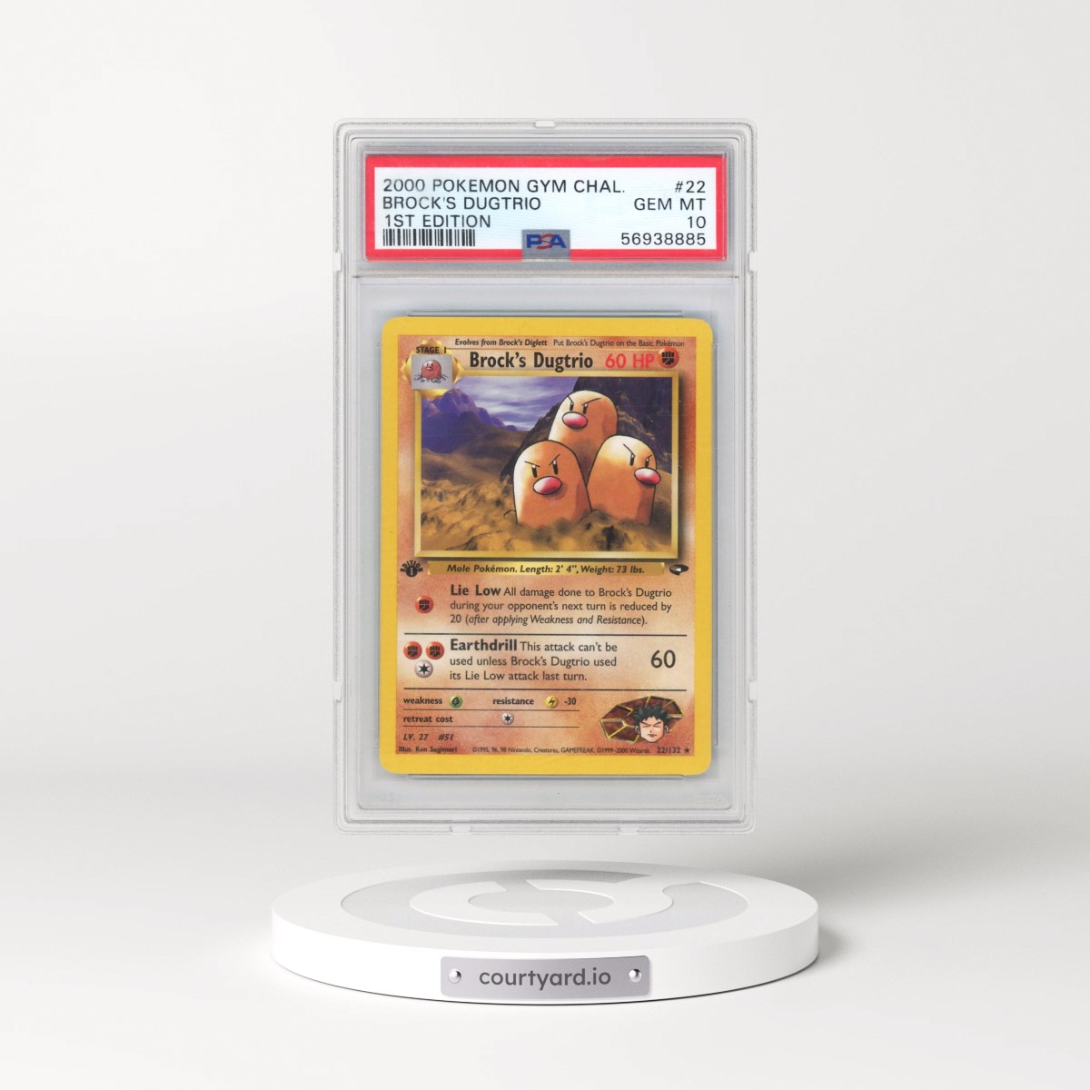 2000 Pokémon Gym Challenge #22 Brock's Dugtrio - 1st Edition (PSA 10 GEM MINT)