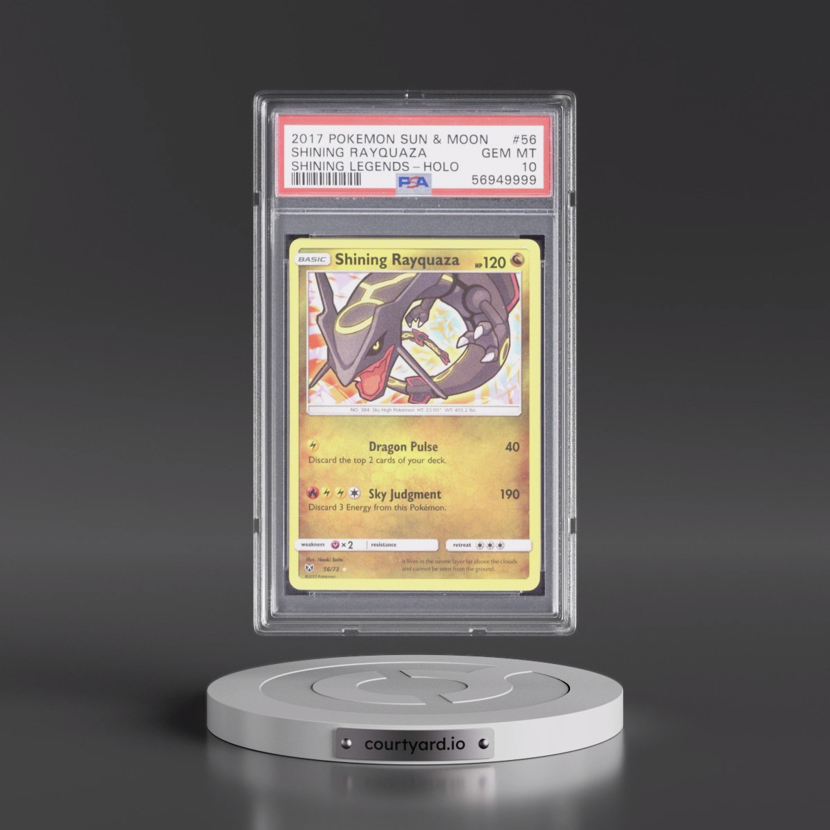 2017 Pokémon Sun & Moon Shining Legends #56 Shining Rayquaza - Holo Holo (PSA 10 GEM MINT)