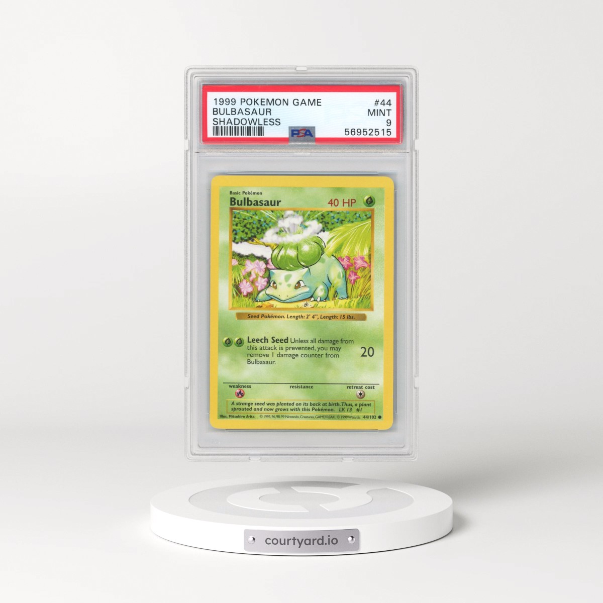 1999 Pokémon Game #44 Bulbasaur - Shadowless (PSA 9 MINT)