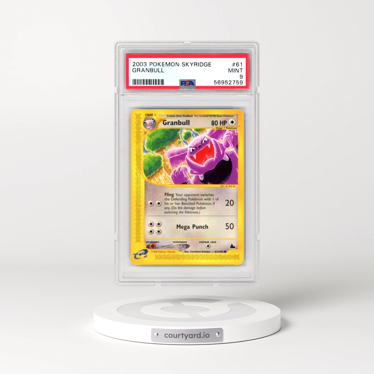 2003 Pokémon Skyridge #61 Granbull (PSA 9 MINT)