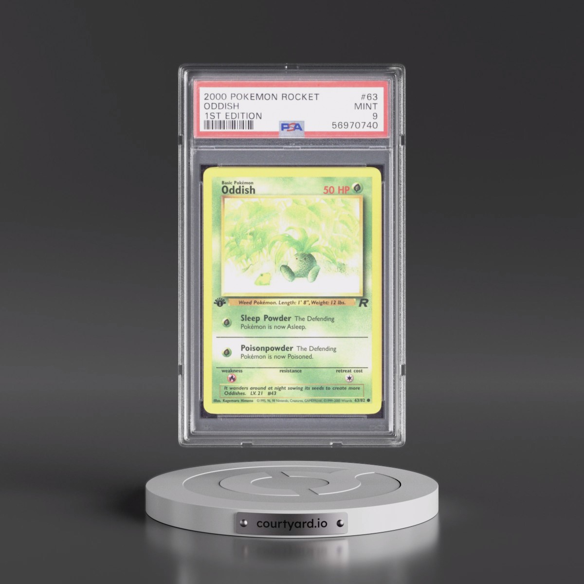 2000 Pokémon Rocket #63 Oddish - 1st Edition (PSA 9 MINT)