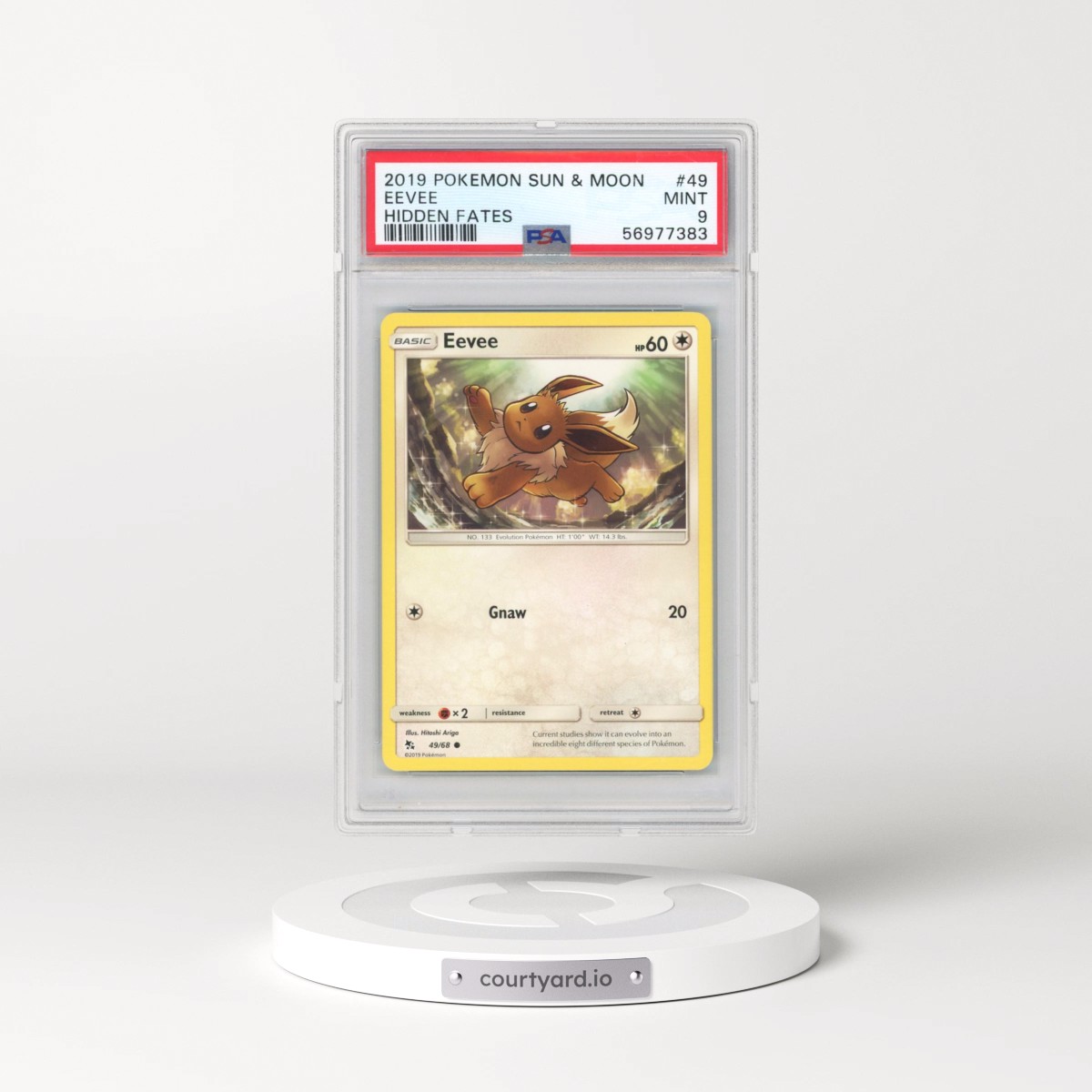 2019 Pokémon Sun & Moon Hidden Fates #49 Eevee (PSA 9 MINT)