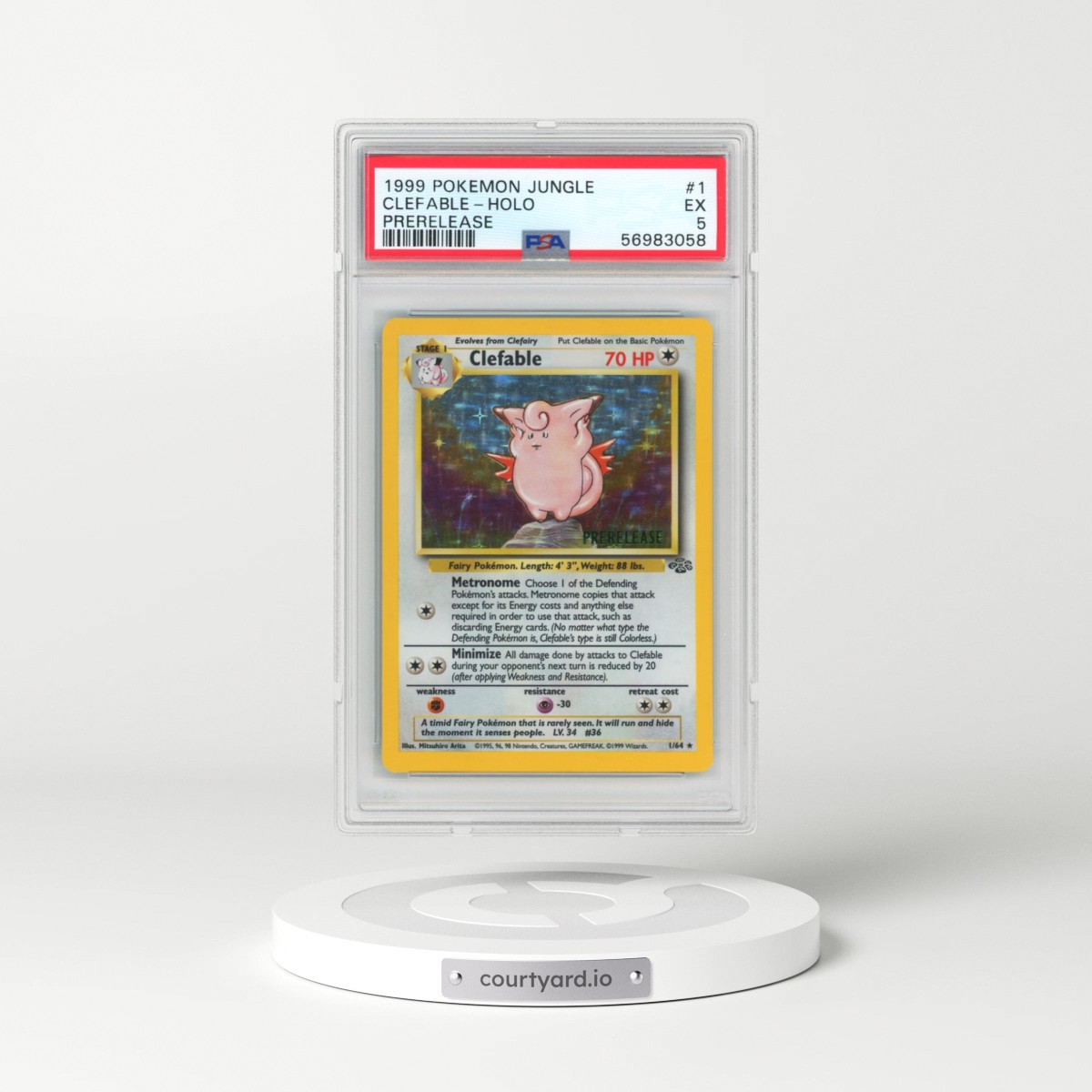 1999 Pokémon Jungle #1 Clefable - Holo Prerelease (PSA 5 EX)