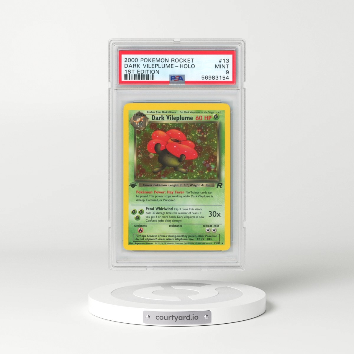 2000 Pokémon Rocket #13 Dark Vileplume - 1st Edition Holo (PSA 9 MINT)
