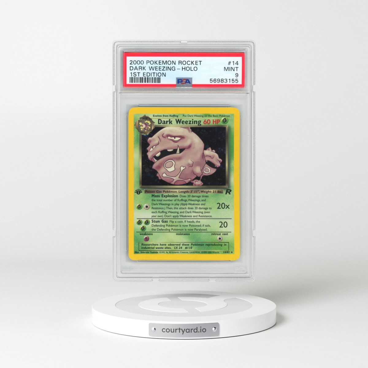 2000 Pokémon Rocket #14 Dark Weezing - 1st Edition Holo (PSA 9 MINT)