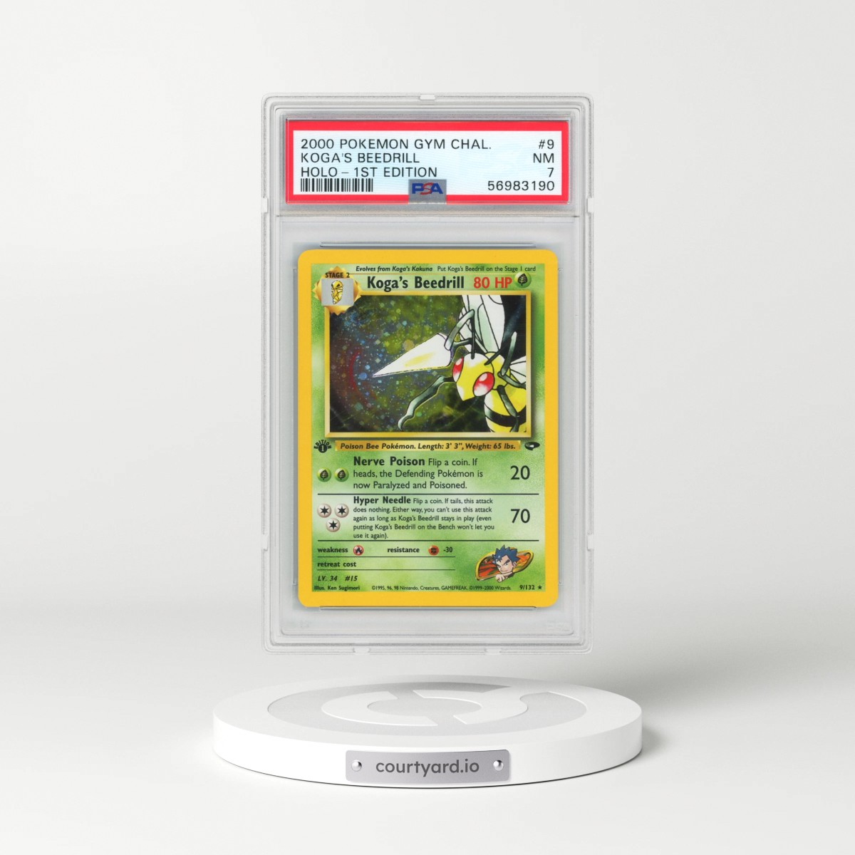 2000 Pokémon Gym Challenge #9 Koga's Beedrill - 1st Edition Holo (PSA 7 NM)