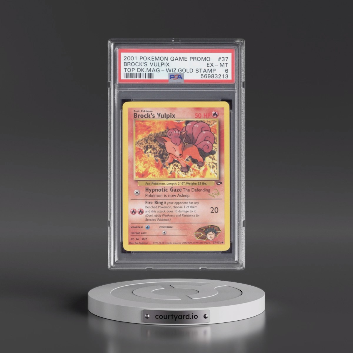2001 Pokémon Game Promo #37 Brock's Vulpix - Top Deck Magazine (PSA 6 EX-MT)