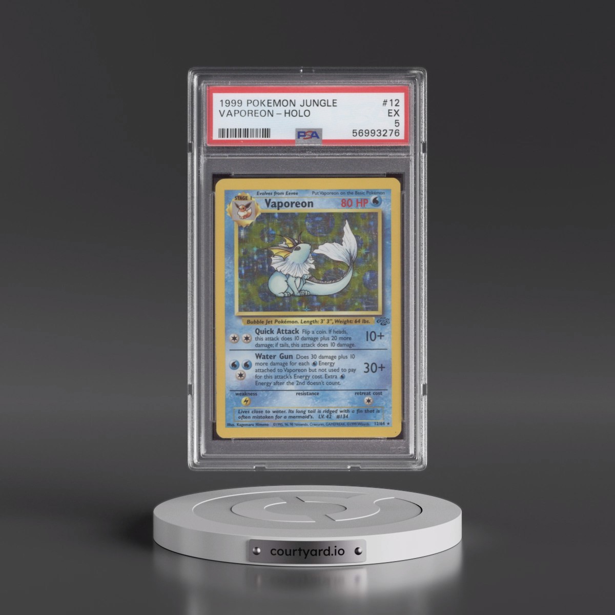 1999 Pokémon Jungle #12 Vaporeon - Holo (PSA 5 EX)