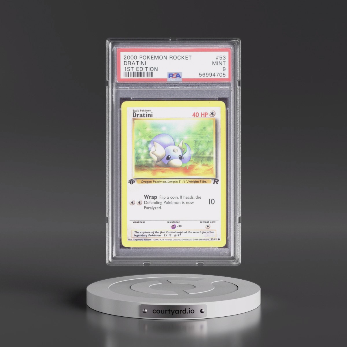 2000 Pokémon Rocket #53 Dratini - 1st Edition (PSA 9 MINT)