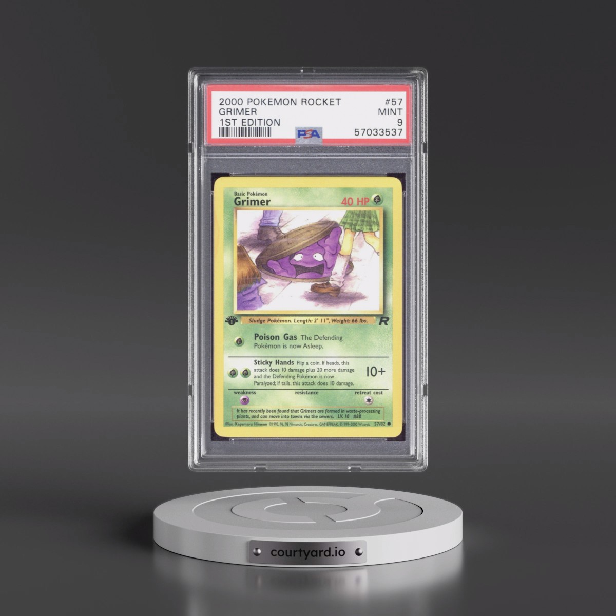 2000 Pokémon Rocket #57 Grimer - 1st Edition (PSA 9 MINT)