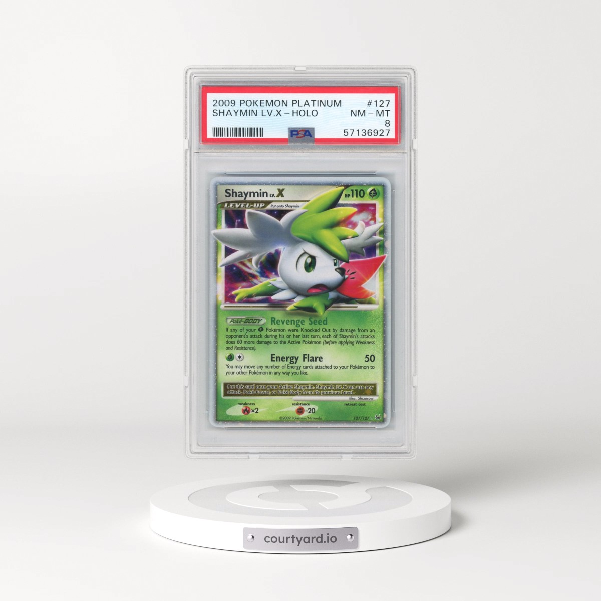2009 Pokémon Platinum #127 Shaymin LV.X - Holo (PSA 8 NM-MT)