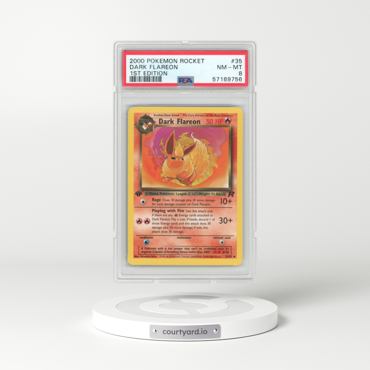 2000 Pokémon Rocket #35 Dark Flareon - 1st Edition (PSA 8 NM-MT)