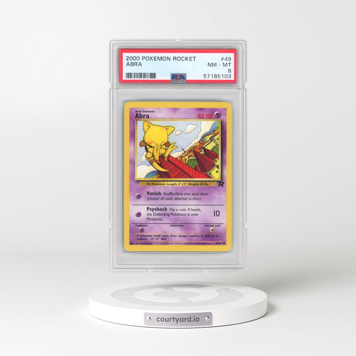 2000 Pokémon Rocket #49 Abra (PSA 8 NM-MT)