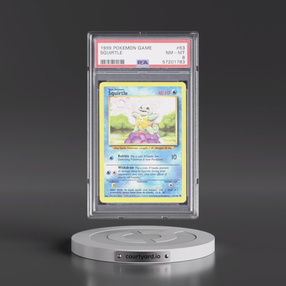 1999 Pokémon Game #63 Squirtle (PSA 8 NM-MT)
