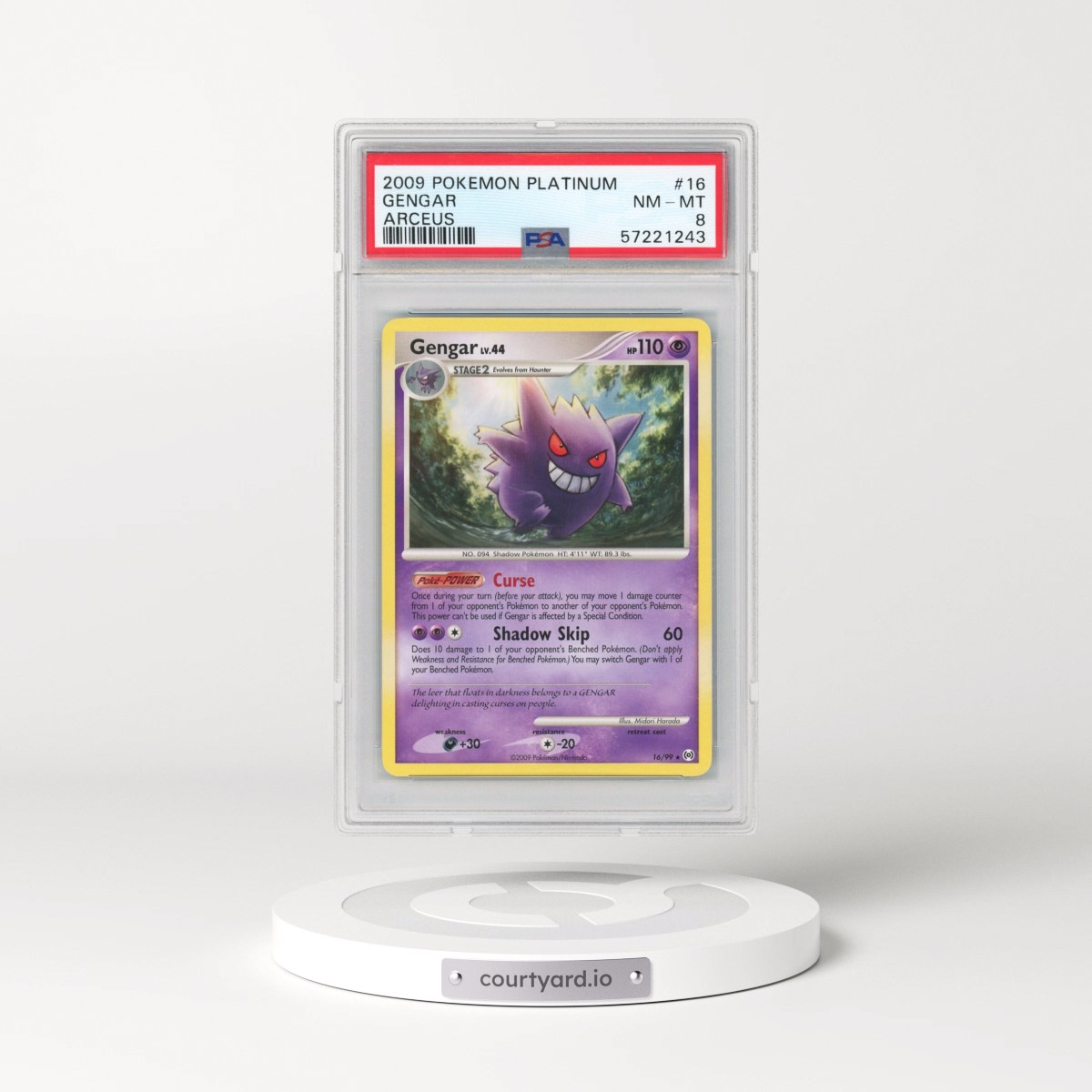 2009 Pokémon Platinum Arceus #16 Gengar (PSA 8 NM-MT)