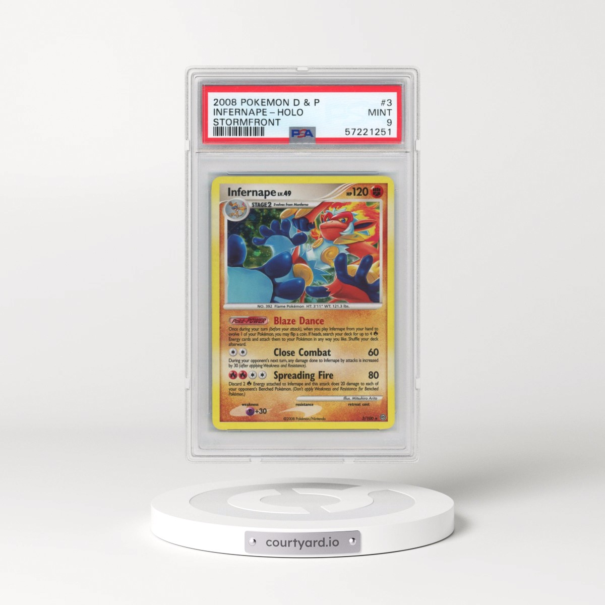 2008 Pokémon Diamond & Pearl Stormfront #3 Infernape - Holo (PSA 9 MINT)