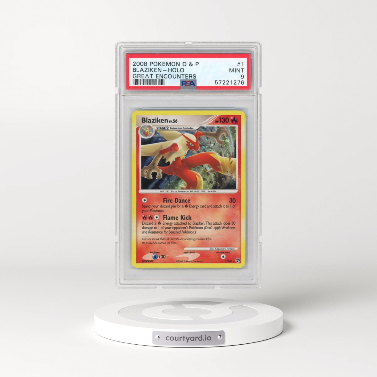 2008 Pokémon Diamond & Pearl Great Encounters #1 Blaziken - Holo (PSA 9 MINT)