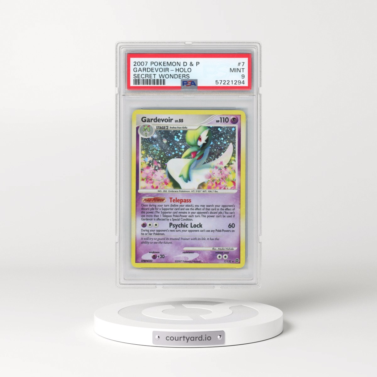 2007 Pokémon Diamond & Pearl Secret Wonders #7 Gardevoir - Holo (PSA 9 MINT)
