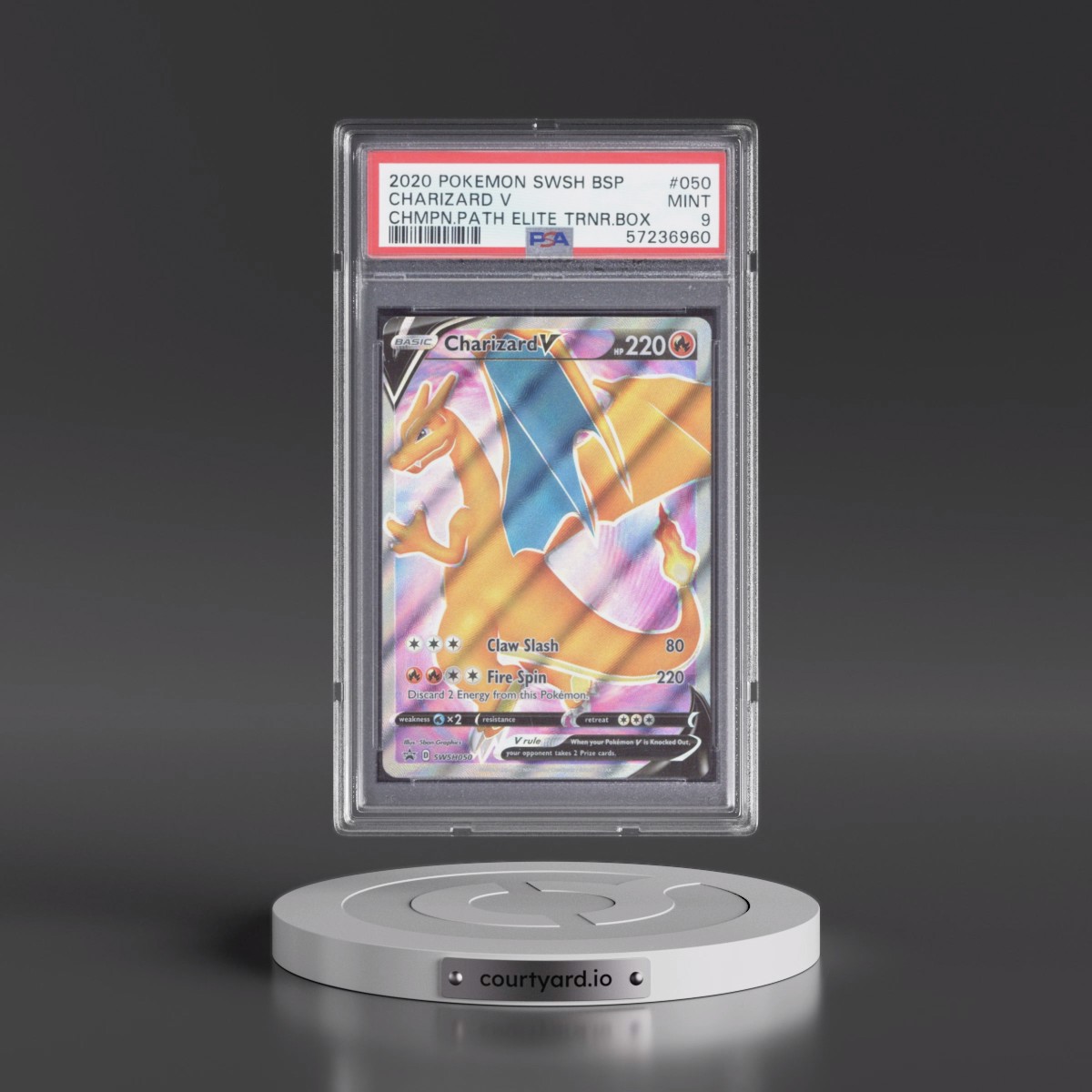2020 Pokémon Swsh Black Star Promo #050 Charizard V - Holo Champion's Path Elite Trainer Box (PSA 9 MINT)