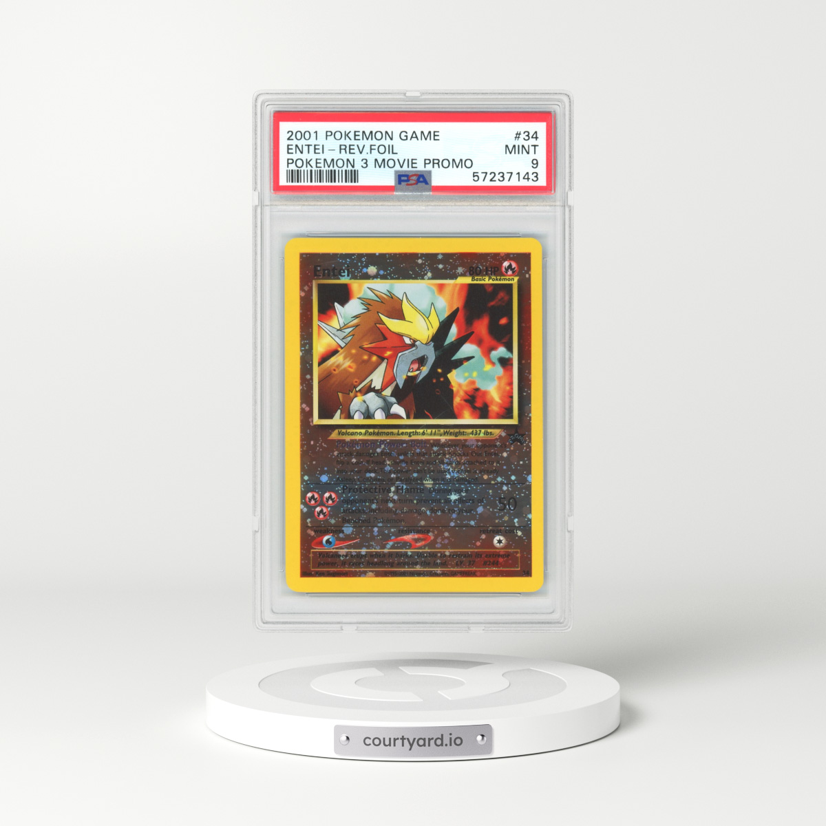 2001 Pokemon 3 Movie Promo #34 Entei - Holo (PSA 9 MINT)