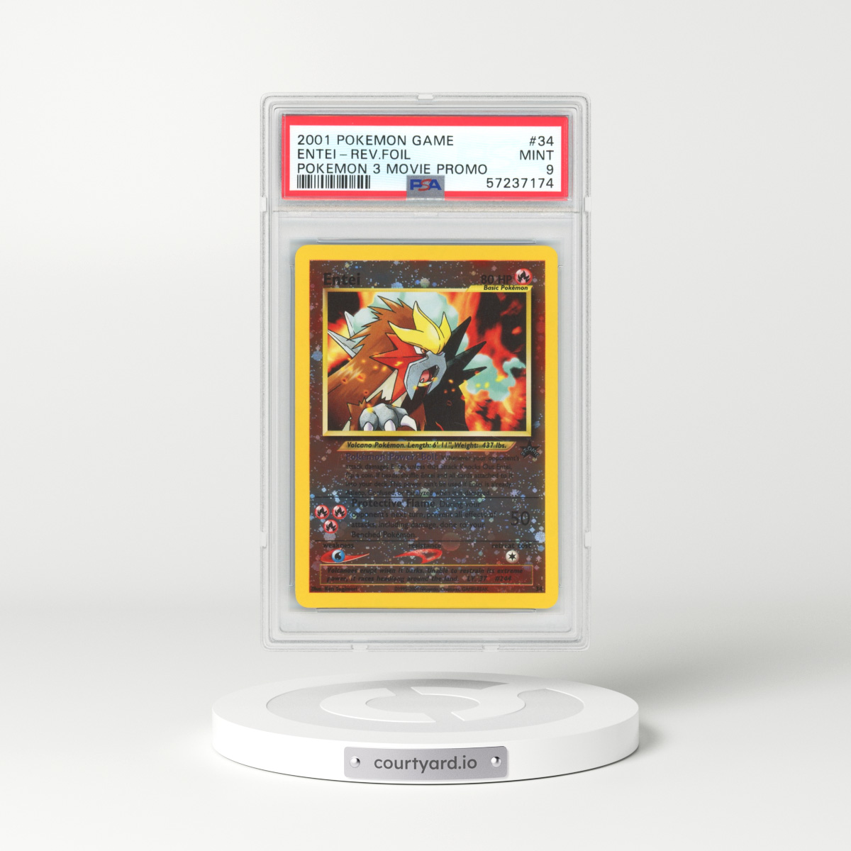2001 Pokemon 3 Movie Promo #34 Entei - Holo (PSA 9 MINT)