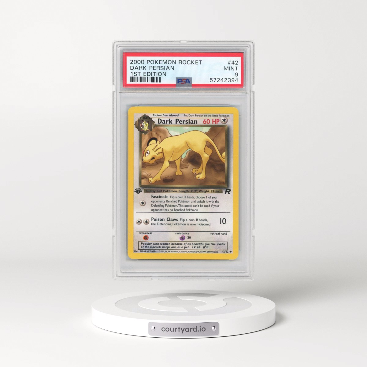 2000 Pokémon Rocket #42 Dark Persian - 1st Edition (PSA 9 MINT)