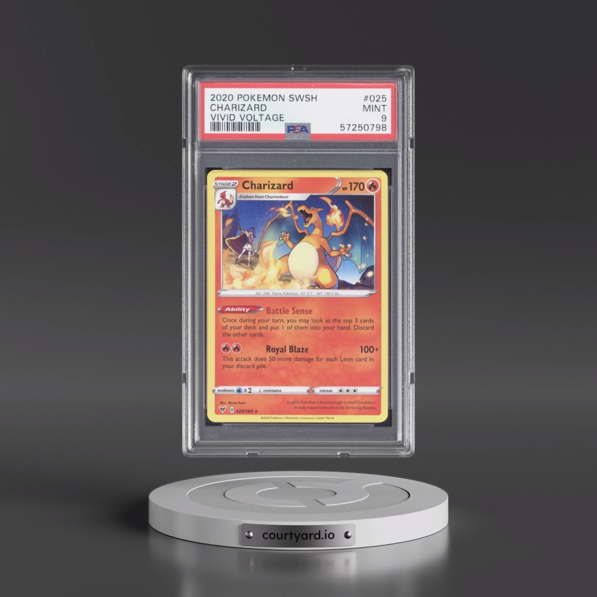 2020 Pokémon Sword & Shield Vivid Voltage #025 Charizard (PSA 9 MINT)