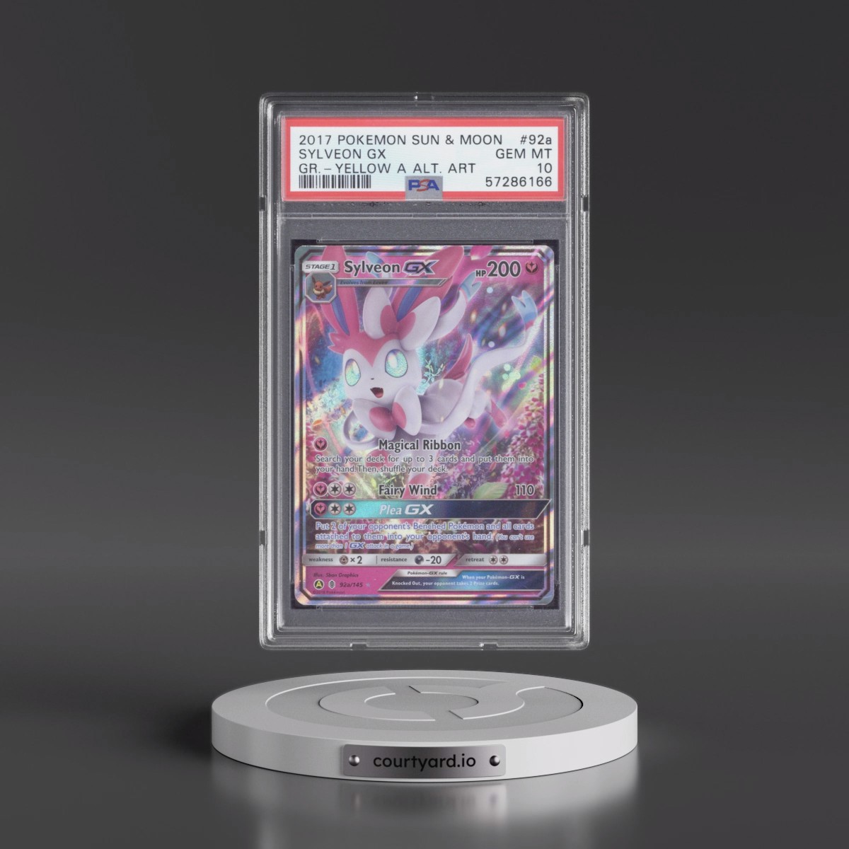 2017 Pokémon Sun & Moon Guardians Rising #92a Sylveon GX - Holo Yellow A Alternate Art (PSA 10 GEM MINT)