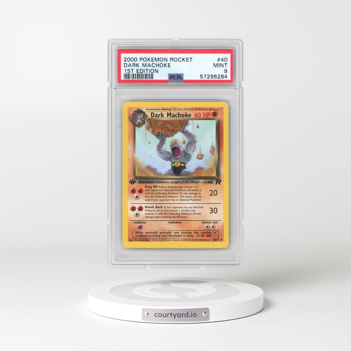 2000 Pokémon Rocket #40 Dark Machoke - 1st Edition (PSA 9 MINT)