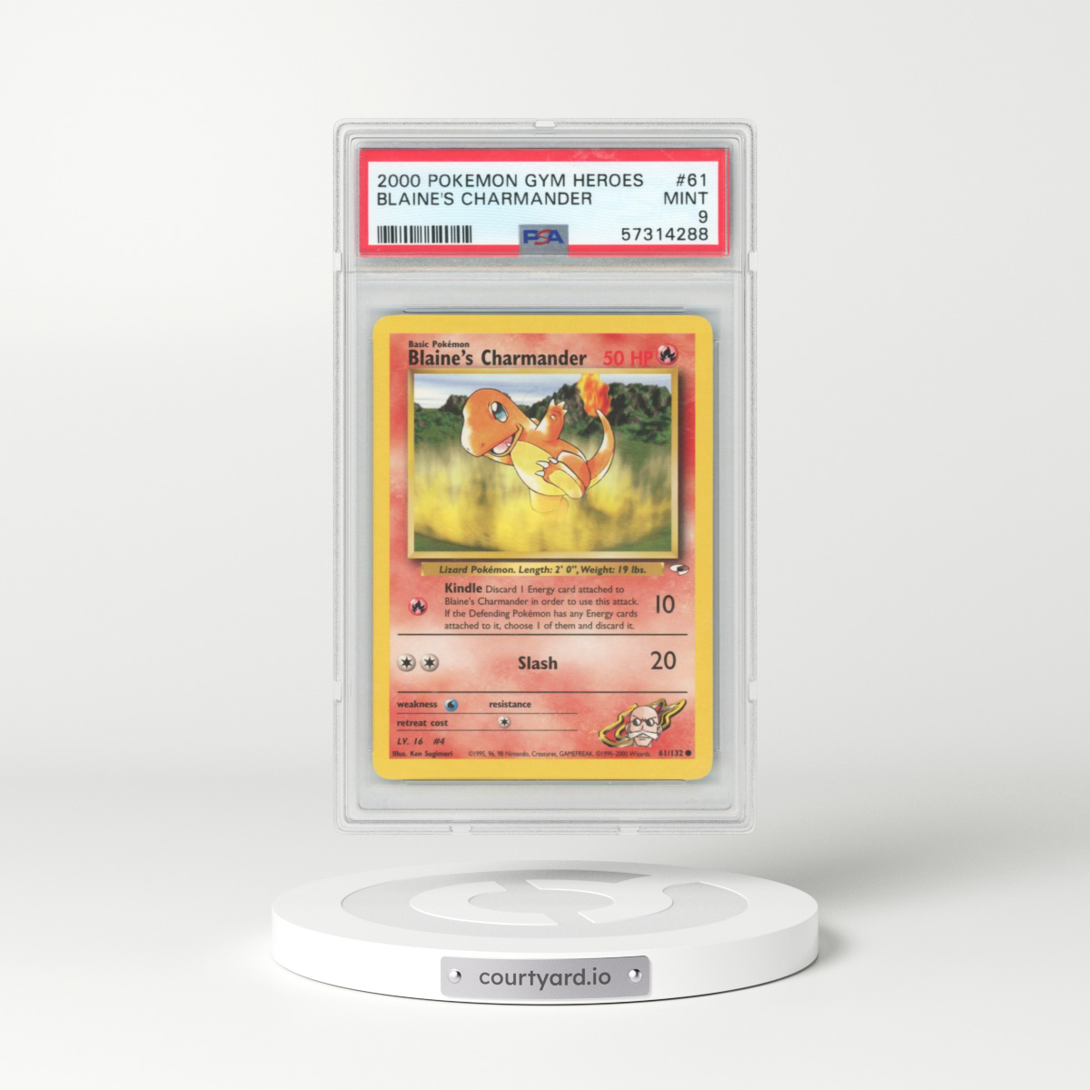 2000 Gym Heroes #61 Blaine's Charmander (PSA 9 MINT)