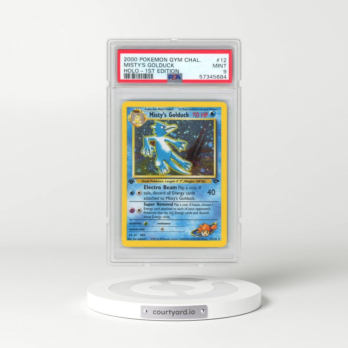 2000 Pokémon Gym Challenge #12 Misty's Golduck - 1st Edition Holo (PSA 9 MINT)