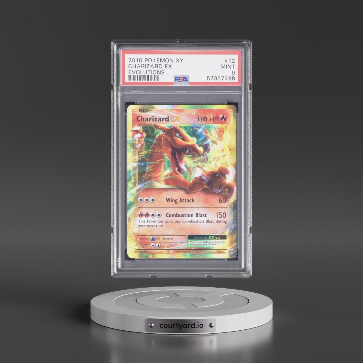 2016 Pokémon XY Evolutions #12 Charizard EX - Holo (PSA 9 MINT)