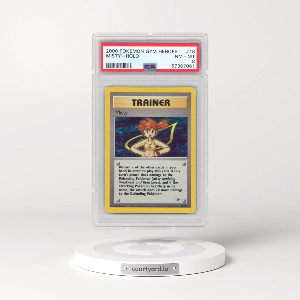 2000 Pokémon Gym Heroes #18 Misty - Holo (PSA 8 NM-MT)