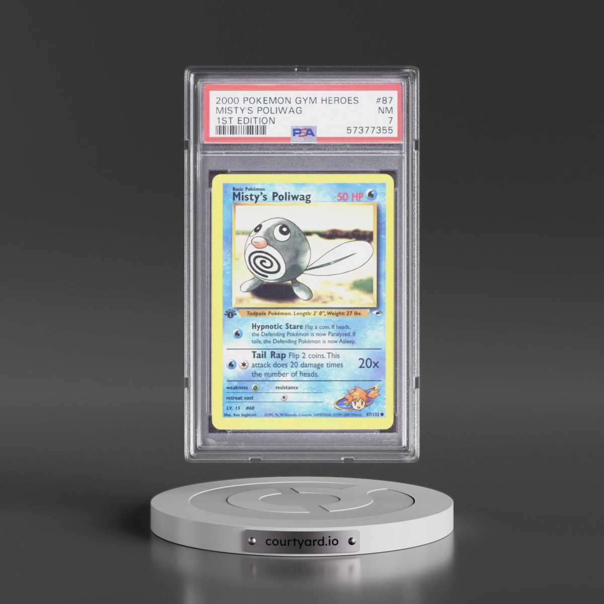 2000 Pokémon Gym Heroes #87 Misty's Poliwag - 1st Edition (PSA 7 NM)