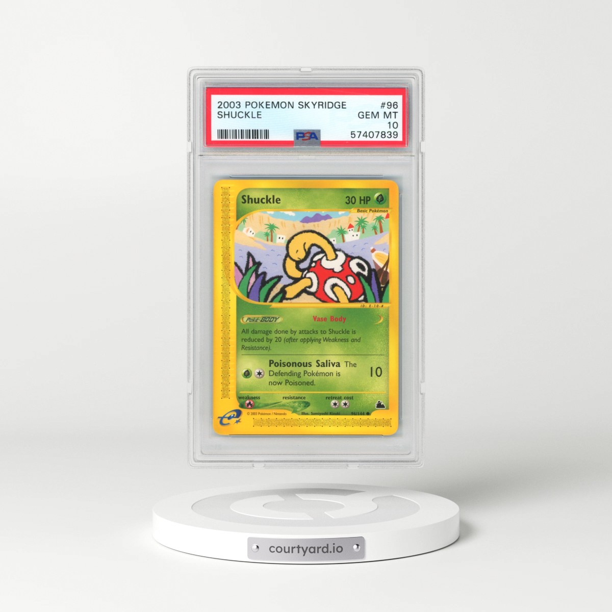 2003 Pokémon Skyridge #96 Shuckle (PSA 10 GEM MINT)