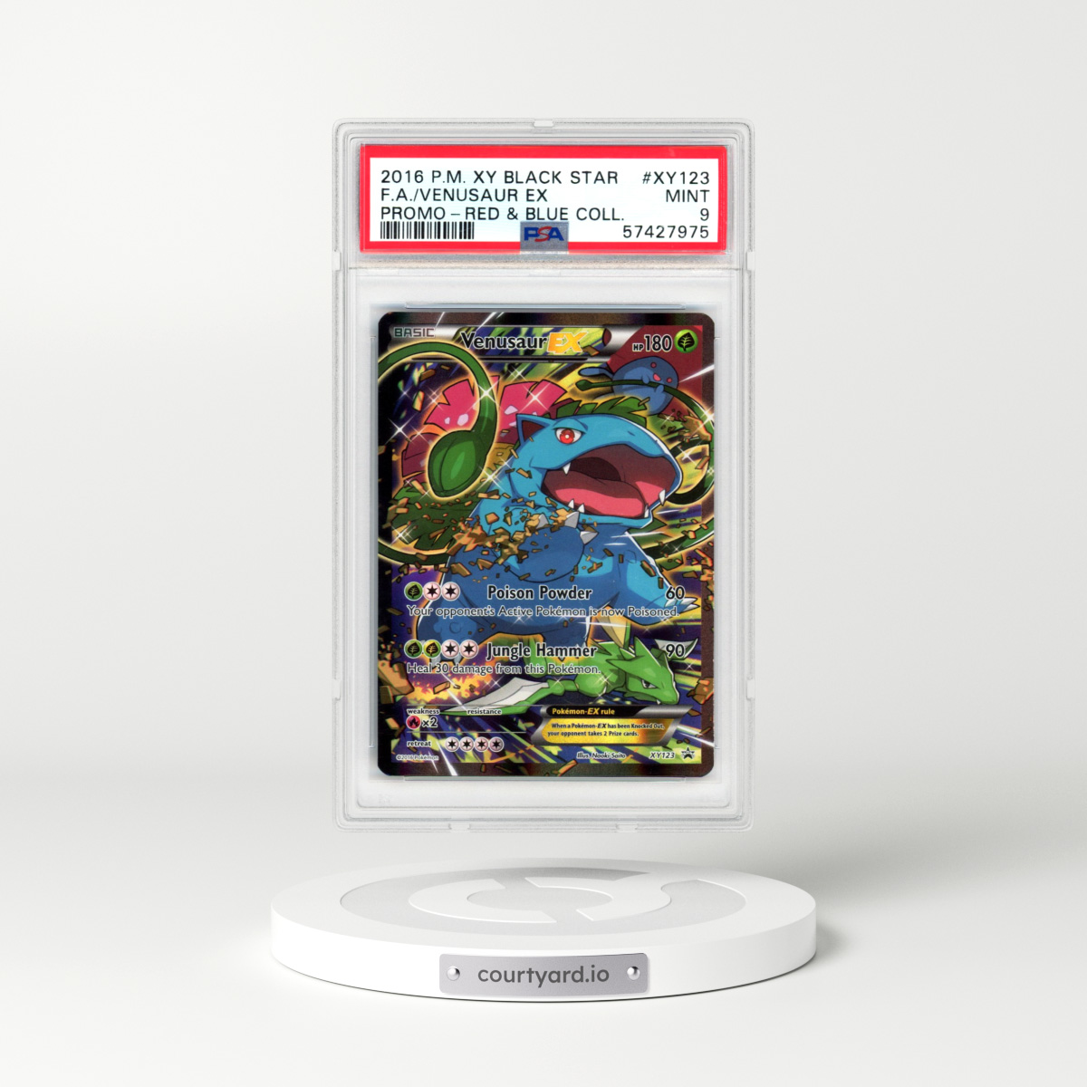 2016 XY Promos #XY123 Venusaur EX - Full Art Holo (PSA 9 MINT)