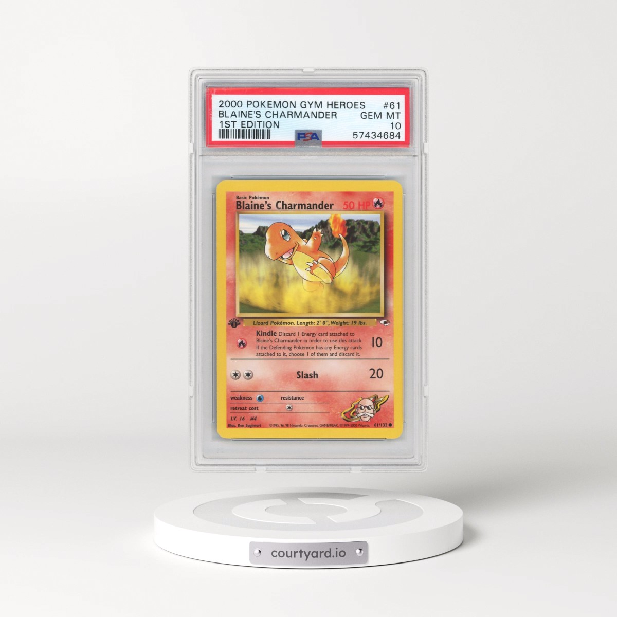 2000 Pokémon Gym Heroes #61 Blaine's Charmander - 1st Edition (PSA 10 GEM MINT)