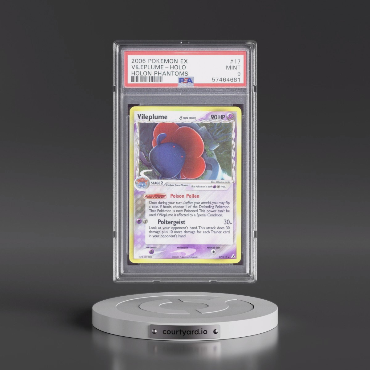 2006 Pokémon EX Holon Phantoms #17 Vileplume - Holo (PSA 9 MINT)