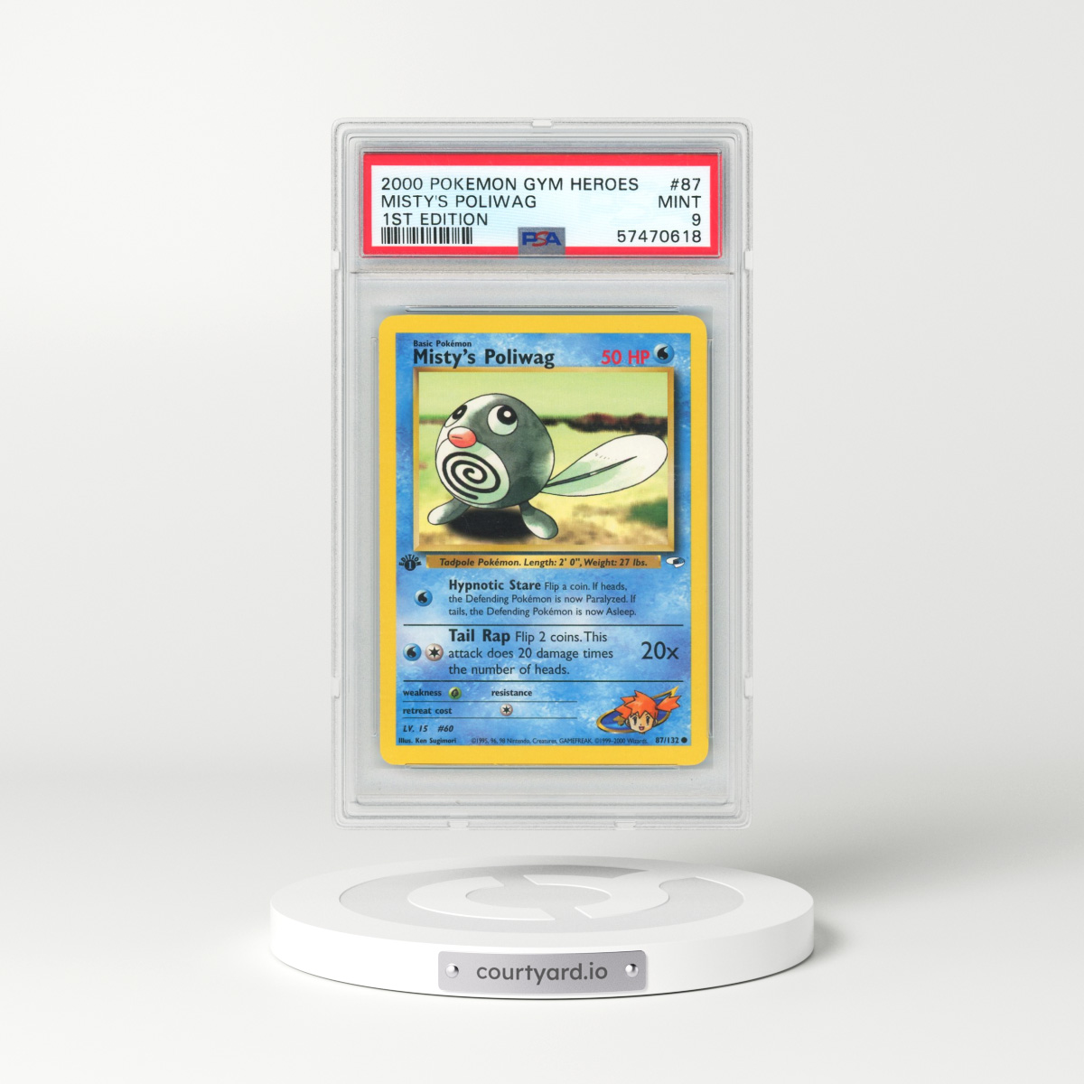 2000 Pokémon Gym Heroes #87 Misty's Poliwag - 1st Edition (PSA 9 MINT)