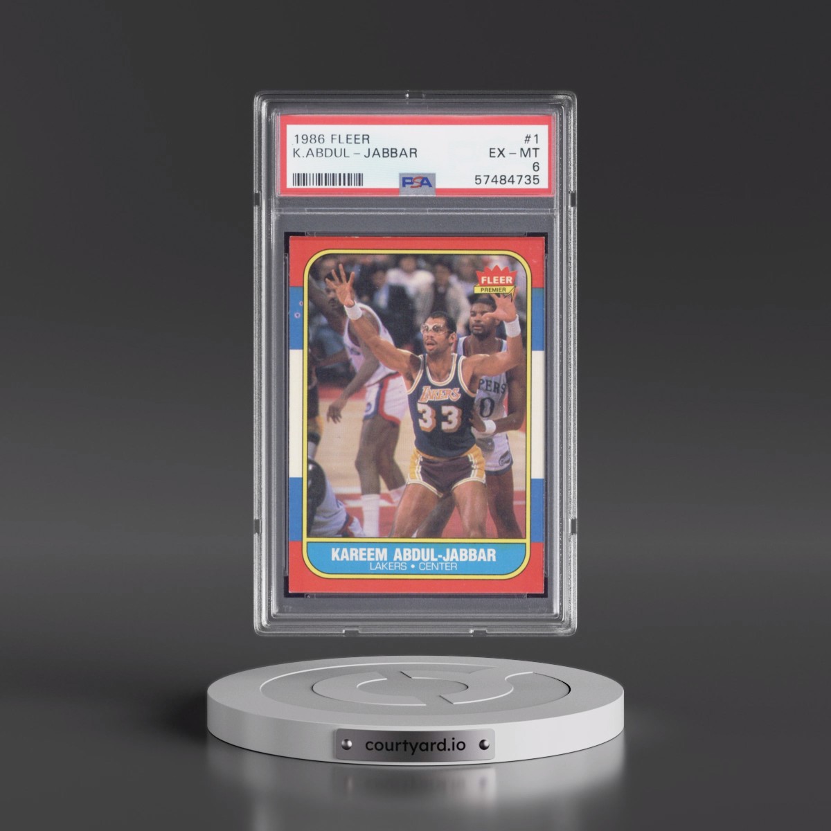 1986 Fleer #1 Kareem Abdul-Jabbar (PSA 6 EX-MT)