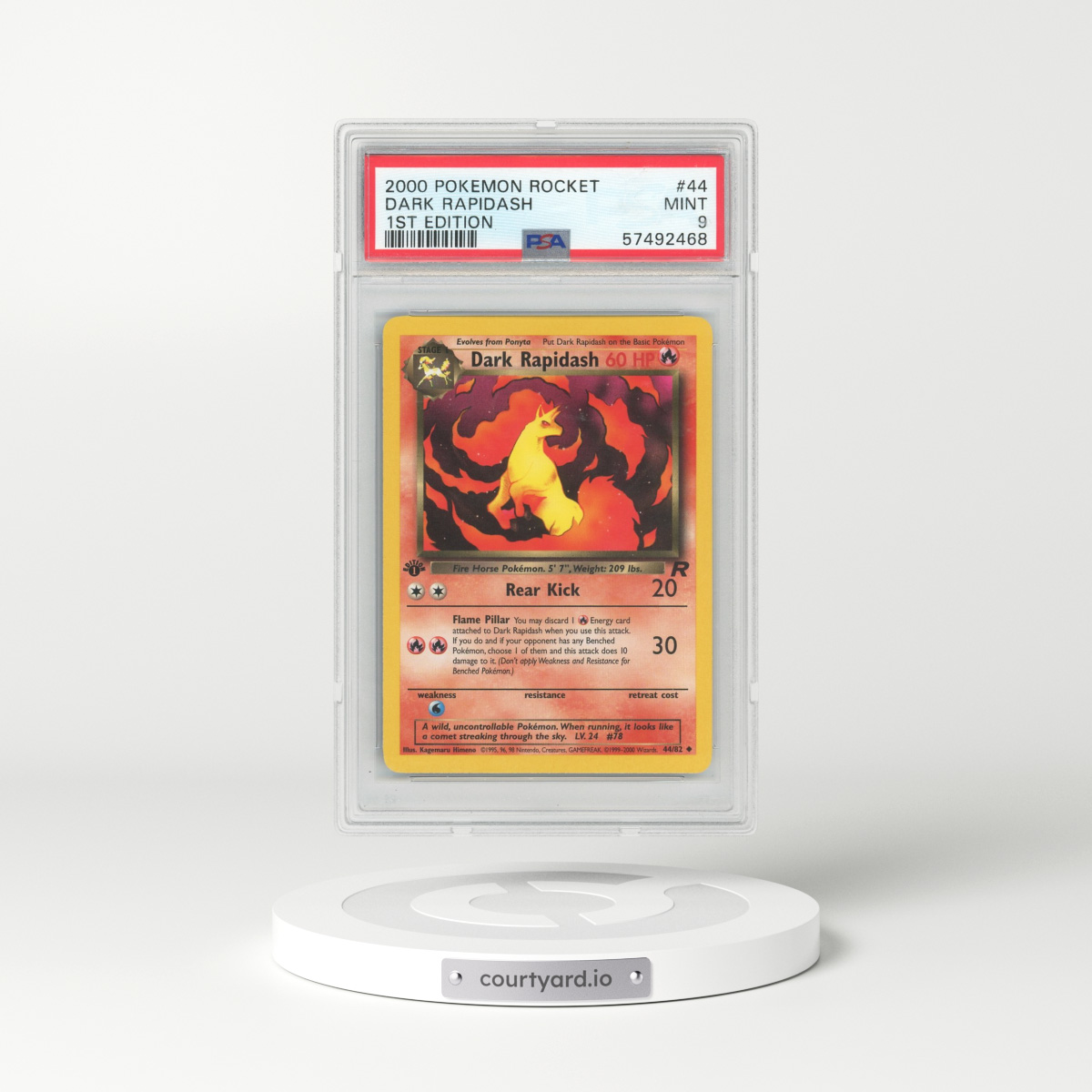 2000 Pokémon Rocket #44 Dark Rapidash - 1st Edition (PSA 9 MINT)